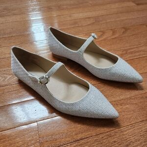 Stuart Weitzman White Dazzle Flat Lamé